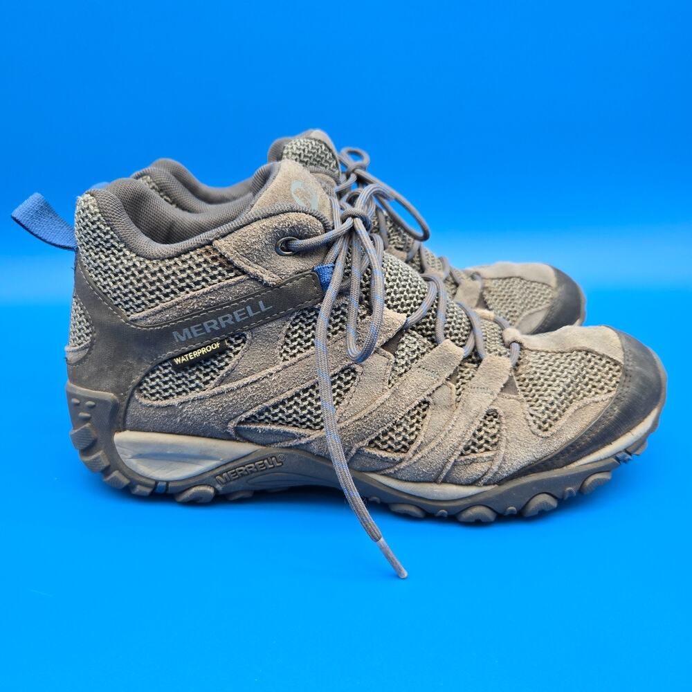 Merrell Alverstone Mid Waterproof Hiking Boots Mens 9 Gray Blue